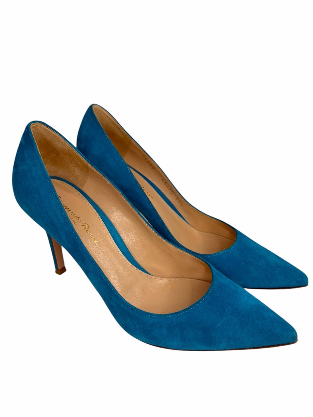 Gianvito Rossi 85 Blue Suede Pumps Size 37.5 / US 6.5